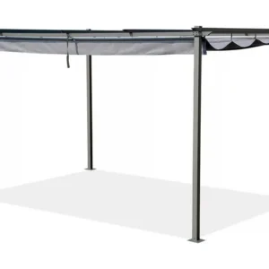 Pergola en métal avec toit rétractable - 3 x 4 m - Gris anthracite