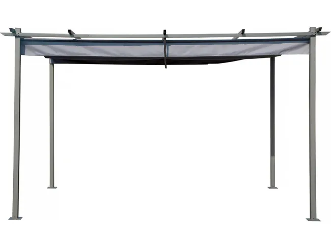 Pergola en métal avec toit rétractable - 3 x 4 m - Gris anthracite – Image 4