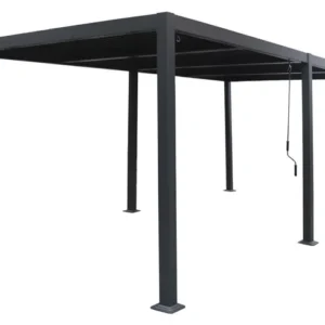 Pergola bioclimatique "Windsor" en aluminium - 3 x 6 m - Gris